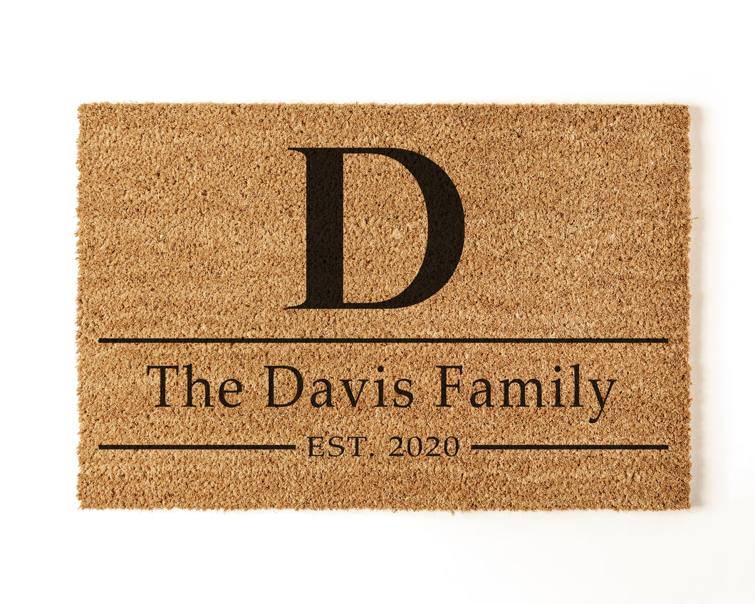 Personalised Family Coir Door Mat