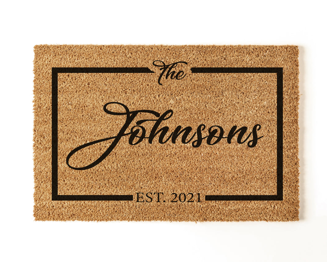 Personalised Family Coir Door Mat