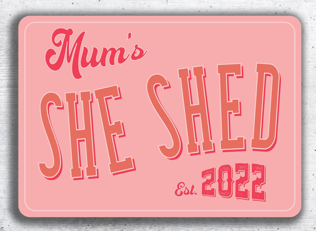 'She Shed' Personalised Metal Sign