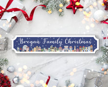 Load image into Gallery viewer, Personalised Blue Christmas Town Sign
