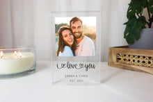 Load image into Gallery viewer, Acrylic &#39;I Love You&#39; Photo Block Freestanding 20mm
