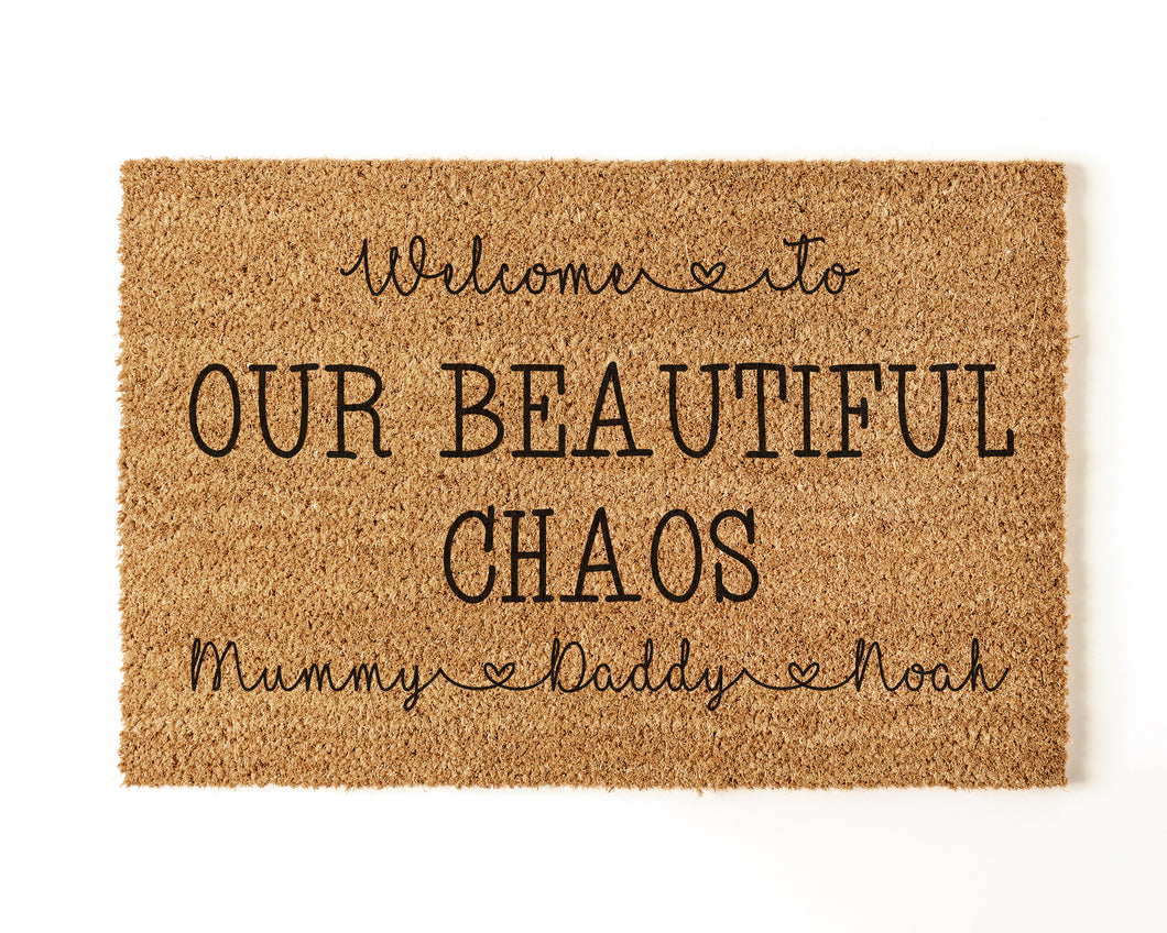 Personalised Family Coir Door Mat