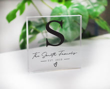 Load image into Gallery viewer, Personalised Family Name Acrylic Block
