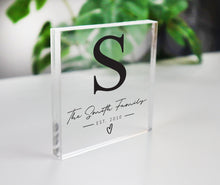 Load image into Gallery viewer, Personalised Family Name Acrylic Block
