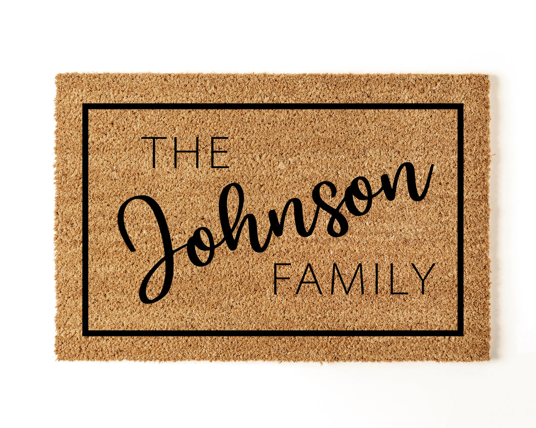 Personalised Family Coir Door Mat