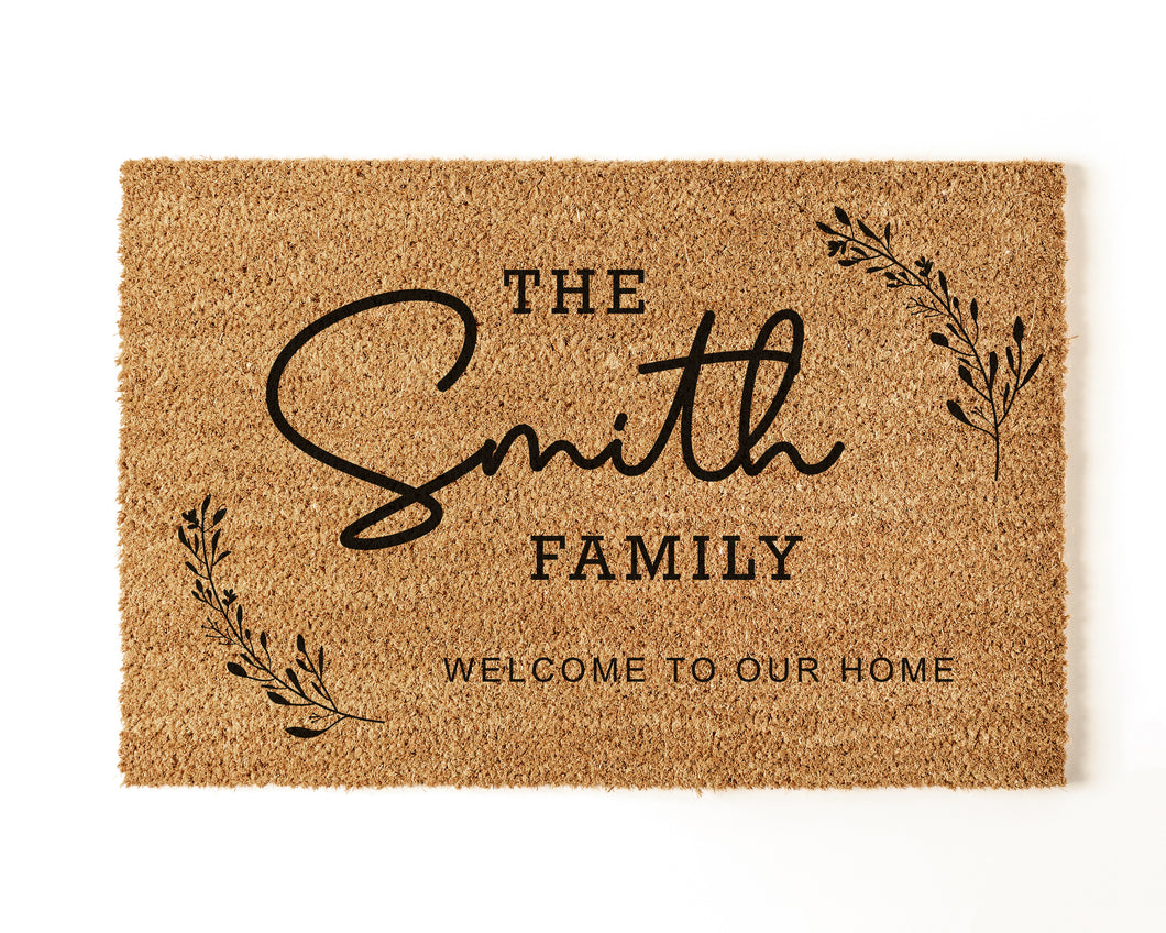 Personalised Family Coir Door Mat